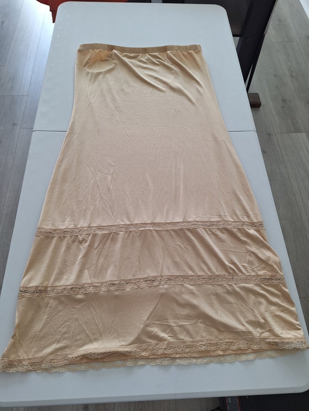 Lightweight Cream Half Slip with Lace Insets